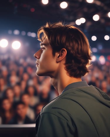 Animated avatar of Solene Ember in a colorful gaming-themed background.