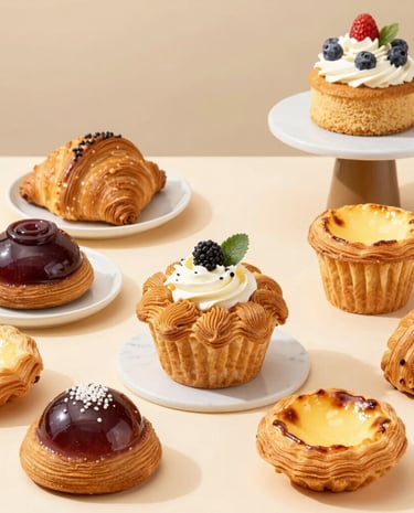 Inviting brunch spread with artisanal pastries and fresh coffee on a minimalist table.