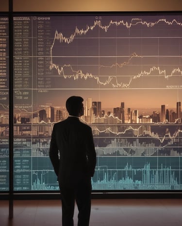 A close-up of hands analyzing stock charts and graphs on a laptop, symbolizing active trading.