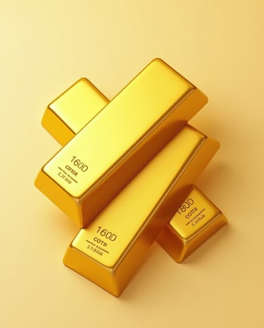 a group of gold bars with a gold bar
