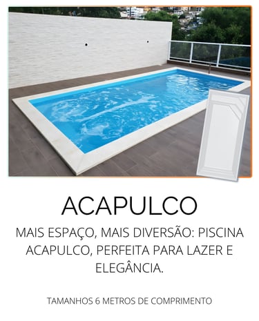 Piscina de fibra Fibratec modelo Acapulco da Sul Piscinas, ampla área de nado com banco aconchegante