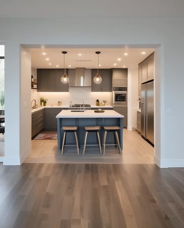 A cozy and functional American-style kitchen.