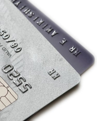 a credit card with a credit card attached to it