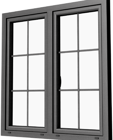  Zwart aluminium raam met dubbele beglazing