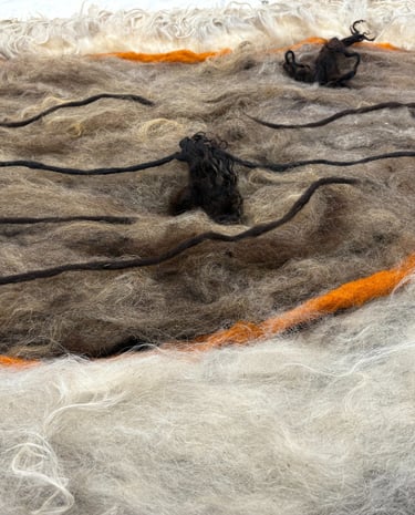 wool felting tapestry wall hanging art colors