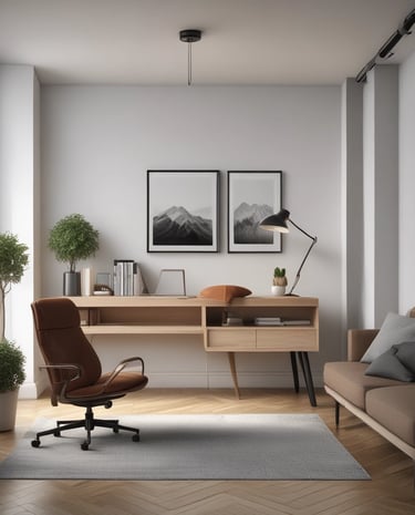 Clean and stylish interior design concept sketch on a tablet