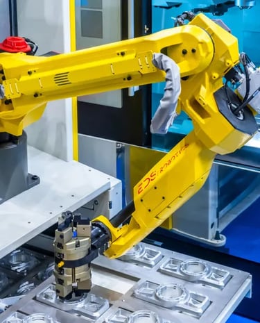 Robot EDS carga a máquina de mecanizado, 