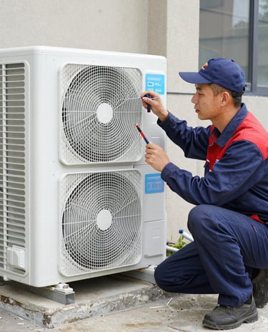 Small commercial building in Greenville SC with visible HVAC units on the roof.