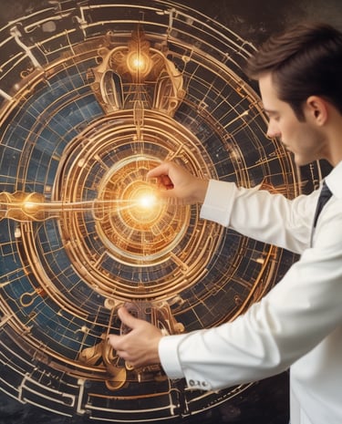 Abstract visualization of frequency waves merging into a harmonious pattern.