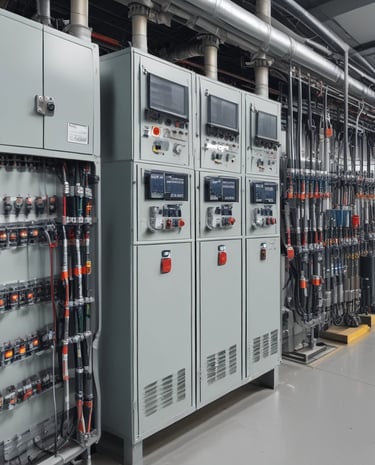 Large industrial water reservoir under construction with workers.