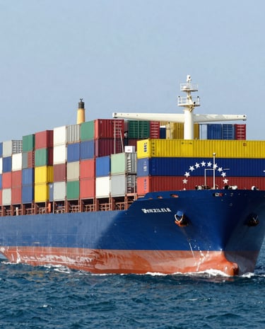 A map showing routes from the USA to various cities in Venezuela.