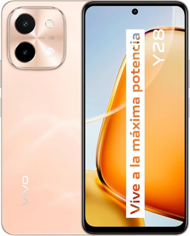 VIVO Y28 Smartphone, 4 GB + 128 GB, Pantalla de 6,68, Gleaming Orange