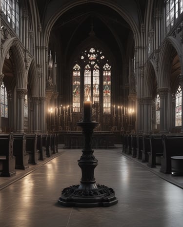 A tranquil space featuring lit candles, enhancing the ambiance.