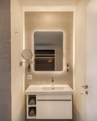 Hotel room bathroom