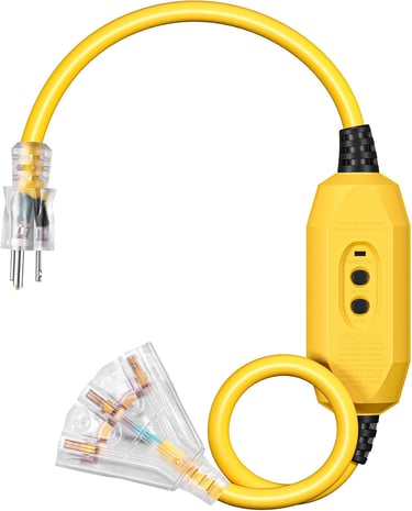 DEWENWILS 3 FT Automatic GFCI Extension Cord Outdoor, 12/3 Gauge Extension Cord for Multiple Applian