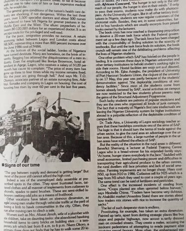 Effects of immigration in Nigeria - 1988-1990