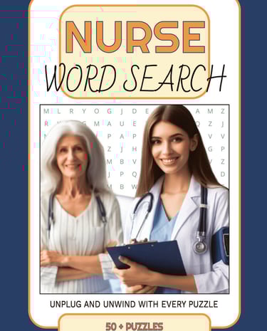 puzzle book Nurse Word Search book by Debas Direct with coffee and puzzle pages