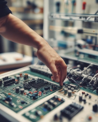 A close-up of advanced electronic components.