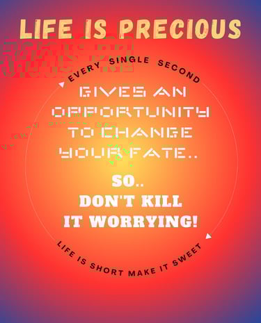 " Every second gives you an opportunity to change your fate so Don't kill it by worrying."