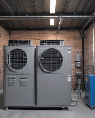 Friendly HVAC professional discussing service options with a smiling homeowner.