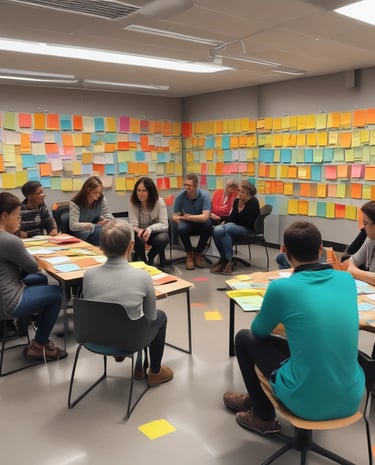 A group meeting outdoors discussing plans for community asset transfer.