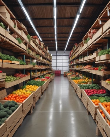 A delivery truck loaded with crates of fresh ginger and seasonal veggies.