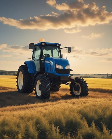 A farmer reviewing digital documents on a laptop surrounded by crops.