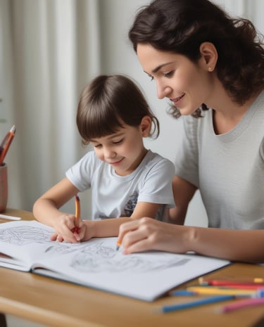 Close-up of hands sketching creative designs on a tablet in a sunlit studio.