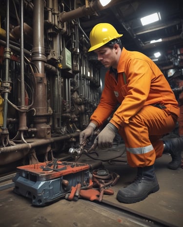 A fleet of heavy equipment ready for deployment against a futuristic skyline backdrop.