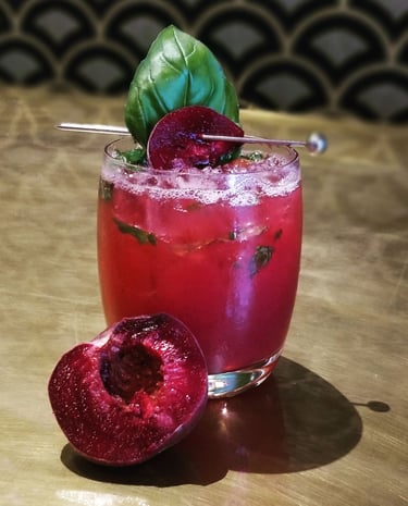 Luscious fresh Plum Cocktail at Tonic Bar & Bisrto
