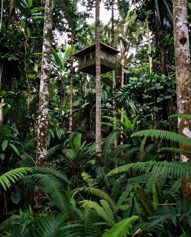 Farmers in traditional clothing using smartphones in a vibrant agroecological field.