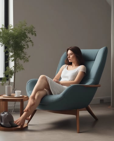 A calm and inviting therapy space with soft lighting and comfortable seating.