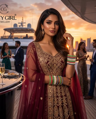 gold covering bangles - City Girl Jewellery - daily party wear gold bangles with CZ Stones