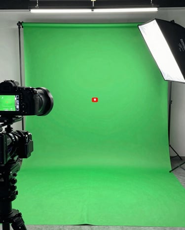 Instructor recording a video coaching session in a bright studio.