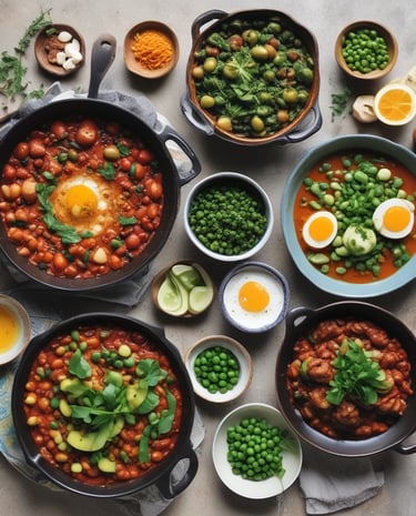 A selection of fresh salads and traditional Yemeni breads displayed on a rustic wooden table.