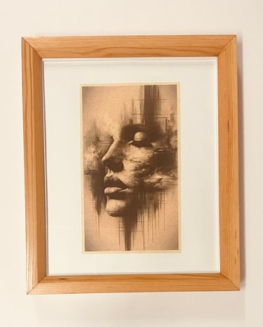 Oleo print  Wall Art . Modern Wood  Wall Art., this product is manufactured to order.