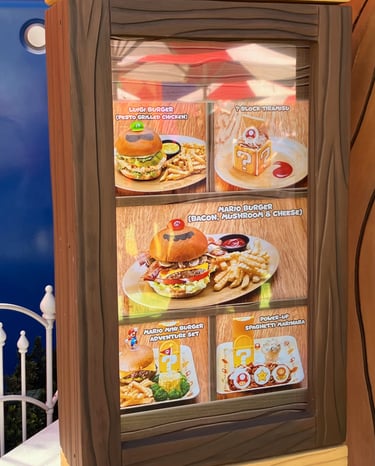Super Nintendo World - Toadstool Cafe Interesting Entres