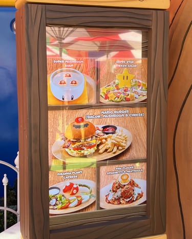 Super Nintendo World - Toadstool Cafe Menu