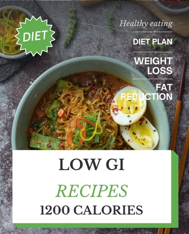 Low GI Diet Weight Loss recipes Meal Plan 1200 kcal