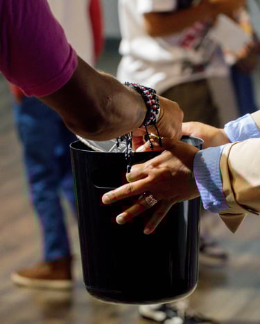 a man giving
