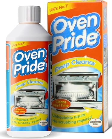 a bottle of oven cleaner with a box of oven cleaner