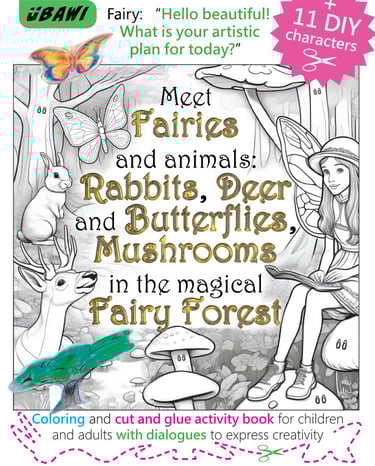 ubawi-Meet-Fairies-and-animals-rabbits-deer-and-butterflies-mushrooms-in-the-magical-fairy-forest-Coloring-book+DIY-cover