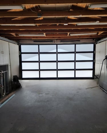 interior of garage door installed by Simmons Garage Doors in Santa Clarita