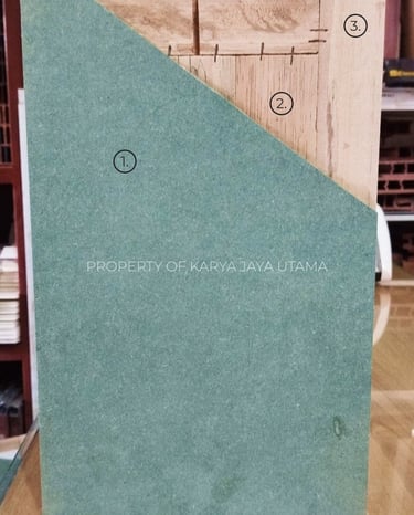 Detail pintu Solid wood panel