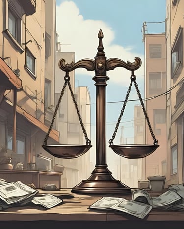 une balance avec de l'argent