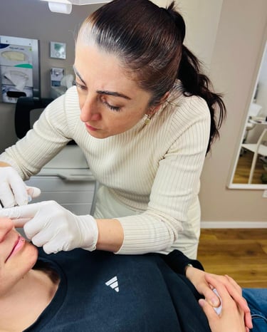 Performing a precise facial treatment