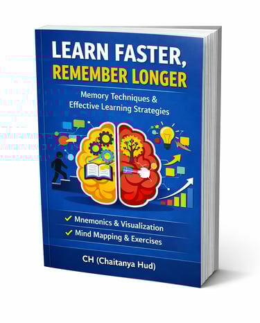 Learn Faster Remember Longer ebook cover."3 bonus books: Detox Your Mind, Focus Guide, Habit Tracker