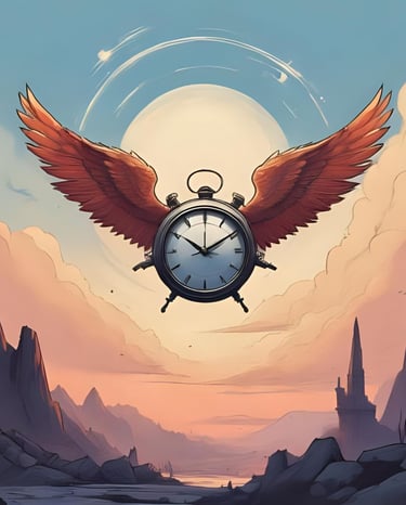 une pendule avec des ailes