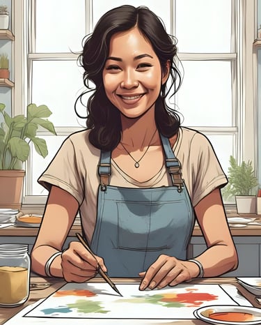 a woman doing watercolor