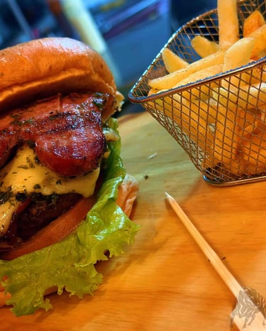 Hamburguesa con Carne Angus asada al Carbón